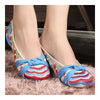 Weaved Flower Old Beijing Cloth Embroidered Shoes   blue