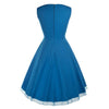 Vintage Hepburn Style Sleeveless Square Dress  light blue