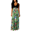 Summer Deep V Sleeveless Sexy floral insert long Maxi dress