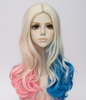 Suicide Squad Harley Quinn Tono 3 Color Ondulación Rizado Cosplay Peluca