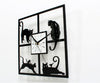Fashionable Creative Small Cat Wall Clock Countryside Art Cartoon Silent