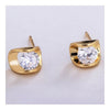 18K Gold Glavanized Austrian Zircon Earrings   white