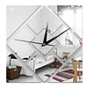 Decoration 3D Geometry Rhombus Mirror Sticking Wall Clock