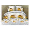 3D Flower Bed Quilt/Duvet Sheet Cover 4PC Set Cotton Sanded 034