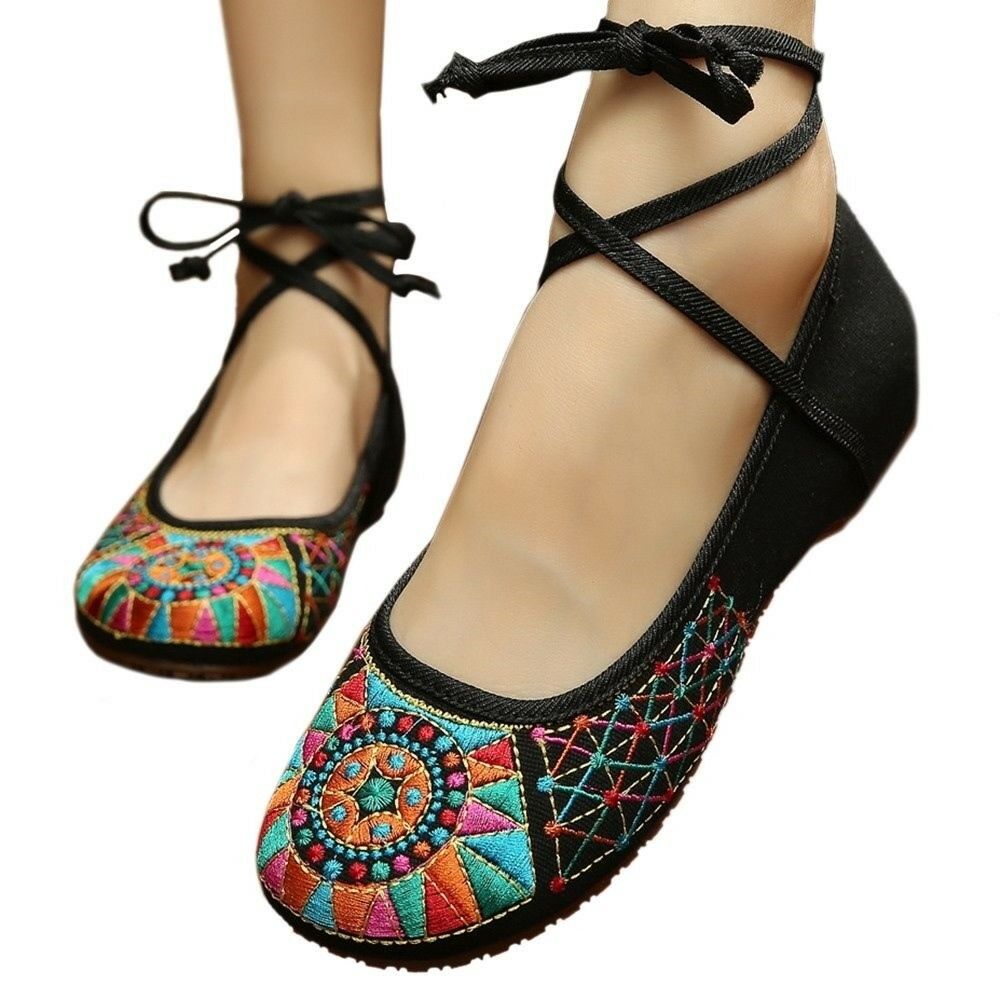 Cowhells Sole Old Beijing Cloth Shoes Embroidered Thin Shoes