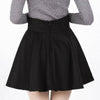 High Waisted Bust Skirt Middle Long Pleated A-line Skirt black S