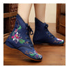 Vintage Beijing Cloth Shoes Embroidered Boots 11-01  blue  35