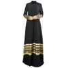 Musulmane Vêtements Manches Longues Doré Robe Rayure