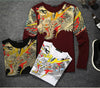 Traditional Chinese Dragon Men Tattoo Shirt Crew neck Long sleeves 100% Cotton
