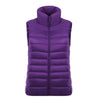 Down Coat Woman Short Slim Thin Light Plus Size Waistcoat   purple