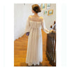 Court Style Heavy Industrial White Chiffon Long Dress  S