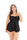 Women Classic Solid Black Padded One Piece  Suspended Strape Dress Swimsuit Pad
