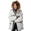 Winter Couple Design Loose Middle Long Thick Down Coat    beige
