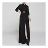 Slim Long Sleeve Slit Super Long Dress    S