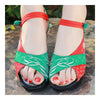 Old Beijing Cloth Embroidered Shoes Candy Color Sandals