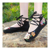Old Beijing Cloth Embroidered Shoes Low-cut   black