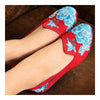 Old Beijing Cloth Embroidered Shoes Small White Flowers Loafer dancing Shoes