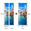 Neuf 3d Diy PVC Imperméable Porte Autocollant Mural Venise Qd028