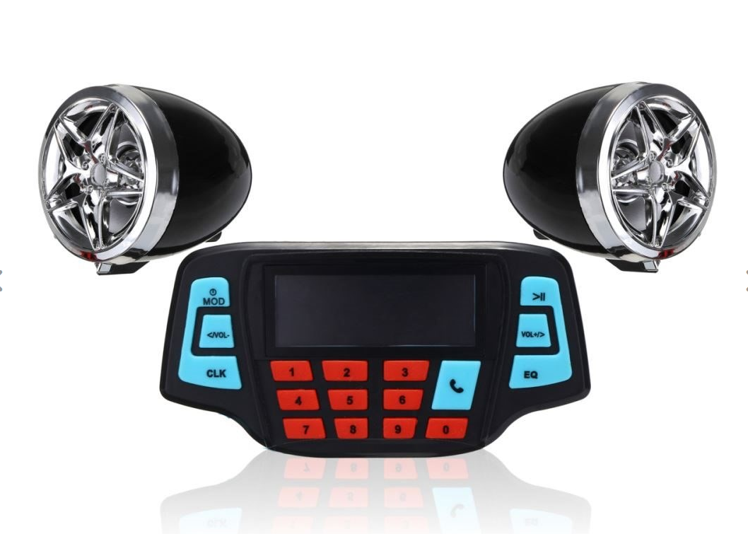 Motorcycle Handlebar Amplifier Radio Stereo Speaker MP3 FM Player with Bluetooth