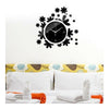 Acrílico Bricolaje Reloj de Pared Espejo Creativo Silencioso Negro