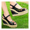 High Heel Peep-toe Embroidered Sandals Shoes