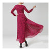 Rose Red Leopard Print Slim Fishtail Long Dress  S