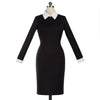 Long Sleeve Business Wear Tailored Collar Dress