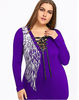 Sexy Black Purple Red Gothic Floral Lace Insert Angel Wings Blouse Top Plus Size