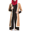 Muslim Short Dress Long Sleeve Knit Fake 2pcs Suit