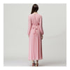 Muslim Robe Dress Belt Long Sleeve Women Garment   pink   M