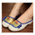Old Beijing Cloth Embroidered Shoes Flax Slippers  blue