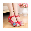 Vieux Beijing Chiffon Baskets Décontractées Brodé Chaussures Slipsole Augmenté