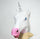 Unicorn Head Mask Rubber Latex Animal Costume Full head Mask Halloween Costume F