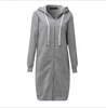 Womens Zip Front Fleece Long Hoodie Sweatshirt Jacket Plus Size