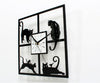 Tendance Creative Petit Chat Horloge Murale Campagne Art Dessin Silencieux