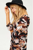 Women Camouflage Floral Bull Head Cowskull Casual Jersey Blouse Top