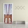 Door Sticker New 3D DIY PVC Waterproof  Door Wall Mural Brooklyn Bridge qd053