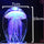 Jellyfish Paperweight Glow in the Dark WITH LED BASE Multicolor Jellyfish Blue