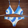 Two Sides Wearable Bikini Sexy Swimwear Swimsuit  blue and white Gradient