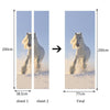 New 3D DIY PVC Waterproof  Door Wall Mural Sticker White Horse qd029