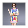 Col Rond Dessin Animé Figure Impression Manche Courte une Forme Jupe Dress60203