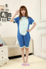 Unisex Adult Pajama Cosplay Costume Animal Onepiece Sleepwear Summer Blue Stitch