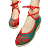 Alt Peking Bestickt Stoff Schuhe Schmetterling Ballett