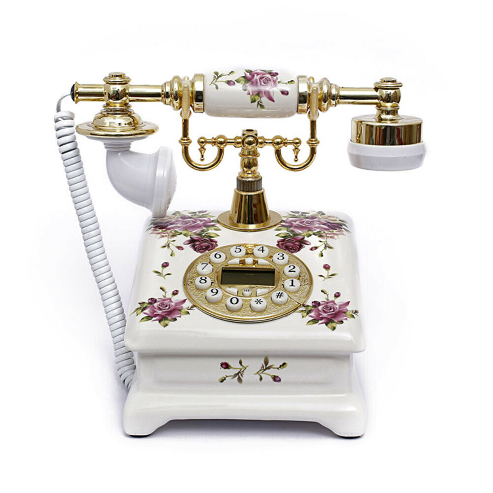 Antique Style dial button Phone French Style Old Fashioned Handset Telephone