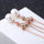 Necklace Artificial Diamond and Pearl Necklace Set ROSE RED