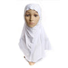 Dignified Muslim Gauze Lace Zircon Kerchief Scarf    white