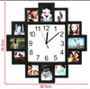 12 Photoes  Photo Frame  with  Wall Clock 2 In 1