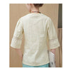 Han Chinese Clothing Improved Cotton&Flax Top Wear   beige
