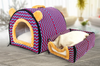 Dog Cat Pet House Kennel Warm Bed  with Fleece Mattress Portable Easy Wash