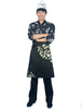 Unisex Sushi chef coat 3/4 Sleeve Kinomo Japanese Restaurant Uniform Jacket Ties